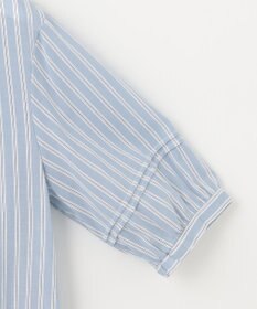 J.PRESS LADIES L 【洗える】綿キュプラコードストライプ バンドカラー ブラウス