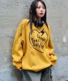 WEGO 【ユニセックス着用ITEM/SMLサイズ展開】ジャガードグラフィックプルオーバー