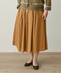 muuc 〈オーガニックコットン〉〈通年着られる〉フラワーノット刺繍 ウエスト後ろゴムあり 裏地あり ギャザースカート