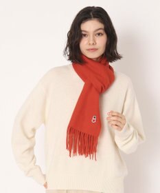 MOONBAT 【WEB限定】MACKINTOSH PHILOSOPHY バッキンガムベア付きウール100%無地マフラー (パッケージ付き)