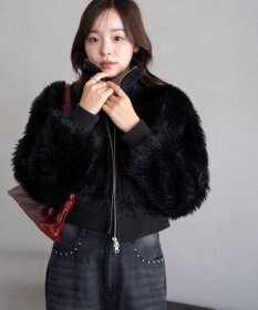 WEGO 【25年秋冬新作】フェイクファーショートブルゾン