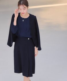 Tiaclasse 【ダブルクロス・洗える】アシンメトリープリーツスカート