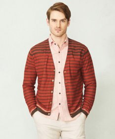 JOSEPH ABBOUD 【洗える】フランドルリネンボーダーカーディガン