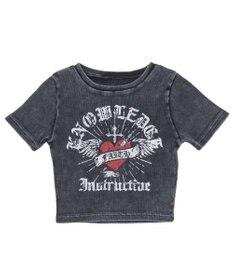 WEGO ヴィンテージウォッシュグラフィックリブT