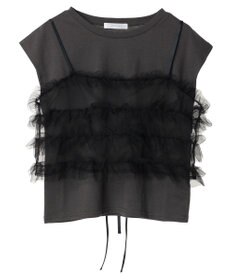 Green Parks ・ｓｗｉｎｇ　ｂｙ　ＳＥＴ２点チュールビスチェ＆フレンチＴ