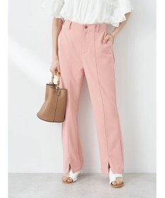 earth music&ecology カットツイルスリットセミフレアパンツ