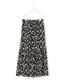 ICB 【洗える】レオパードプリント ティアードスカート