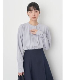 earth music&ecology ノーカラーフロントタックブラウス