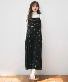 Feroux パールボタン リブタートル ニット