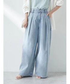 earth music&ecology タックワイドデニムパンツ