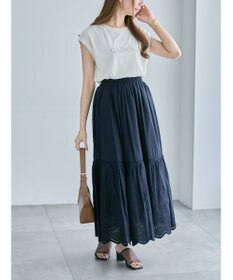 Te chichi エンブロイダリーティアードスカート