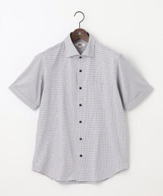 JOSEPH ABBOUD 【快適な着心地/イージーケア】コンパクトジャージースクエアジャガート 半袖 シャツ