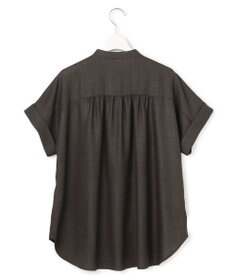 23区 【先行予約】リネンライクグロッシー バンドカラー ブラウス