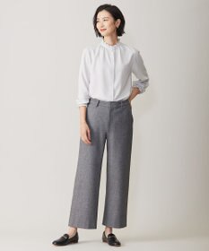 J.PRESS LADIES L 【洗える】ヌーディスバックサテン フリル襟 ブラウス