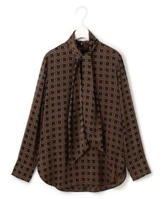 ICB 【洗える】レトロウォールペーパープリント ブラウス