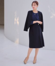 Tiaclasse 【ダブルクロス・洗える】アシンメトリープリーツスカート