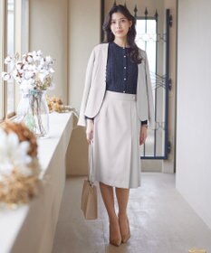 Tiaclasse 【ダブルクロス・洗える】アシンメトリープリーツスカート