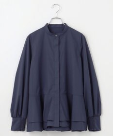 #Newans 【シワになりにくい/洗濯機可能】ダブルフリルヘムシャツ