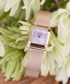 CITIZEN 【光発電エコ・ドライブ】ハンサムなスクエアケース 替えバンド付き ウォームゴールド レッド