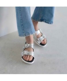 MODE ET JACOMO <carino>厚底ビジューバックルサンダル