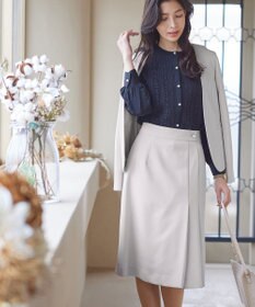 Tiaclasse 【ダブルクロス・洗える】アシンメトリープリーツスカート