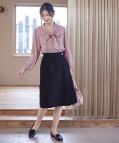 Tiaclasse 【ダブルクロス・洗える】アシンメトリープリーツスカート