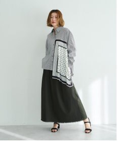 YECCA VECCA スカーフデザインアシメシャツ