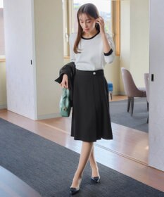 Tiaclasse L 【ダブルクロス】【洗える】アシンメトリープリーツスカート