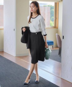 Tiaclasse 【ダブルクロス・洗える】アシンメトリープリーツスカート