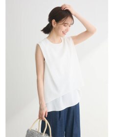 Green Parks 異素材レイヤードノースリーブブラウス