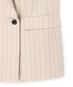 BEIGE， ERYTH / リネンストライプダブルジャケット