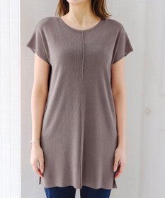 Tiaclasse 【洗える】フレンチスリーブニットチュニック