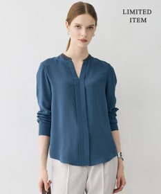 ICB L 【6/12-6/28期間限定・受注生産・WEB限定】BackSatinAmunzen キーネックブラウス