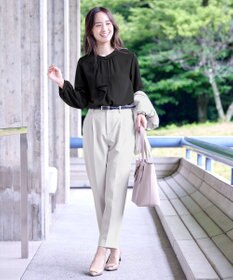 Tiaclasse 【洗える・スマート裏起毛】ジョーゼットフリルブラウス