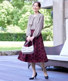 Tiaclasse 【洗える・スマート裏起毛】ジョーゼットフリルブラウス