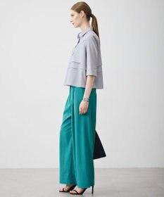ICB クリアタフタ レイヤードディテール クロップドシャツ