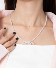 WEGO Lカラービーズリボンネックレス