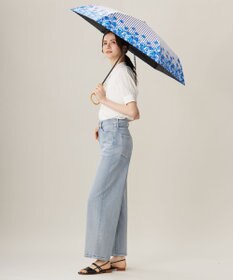 自由区 【UVカット・晴雨兼用】オルタンシアプリント 折りたたみ傘