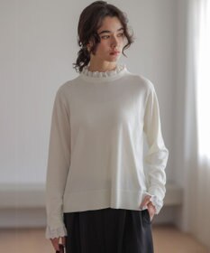 組曲 【WEB限定】レースフリルスタンド ニット