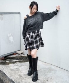 WEGO ネルシャツライクイレヘムミニスカート