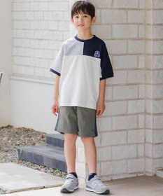 J.PRESS KIDS 【吸水速乾】【100-130cm】ポンチローマ トリコロール 切替Ｔシャツ