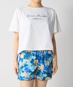 OP／FILA 【Ocean Pacific】裾ブラウジングTシャツ付き４点セット水着
