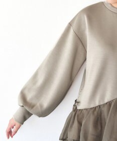 Tiaclasse 【洗える】ペプラムオーガンジーポンチトップス