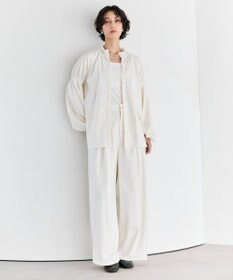 #Newans 【洗濯機可/しわになりにくい】シャーリングネック ボリュームスリーブブラウス