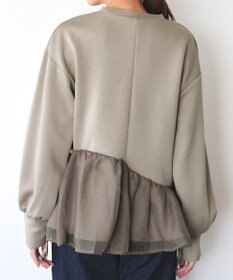 Tiaclasse 【洗える】ペプラムオーガンジーポンチトップス