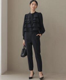 組曲 【KUMIKYOKU NAVY】コンフォータブルドレープ フリルブラウス