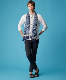 JOSEPH ABBOUD 【麻100％・軽い・涼しい】 モイスチャーリネンバンドカラーシャツ