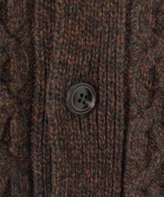 JOSEPH ABBOUD 【イタリア糸使用/軽く暖かい】 ラムウールケーブル柄ショールカラーカーデ