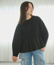 #Newans 【洗える】コンビネーションペプラムチュニックニット