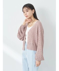 earth music&ecology 透かし編みテープヤーンカーディガン